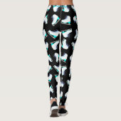 アイススケートブルーパターン姿スケートで滑るブラック レギンス (裏面)