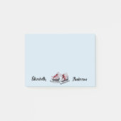 アイススケートライトブルー姿スケートで滑る ポストイット (正面)