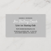 アイススケートロゴ、アイススケーター、アイススケートで滑るコーチ 名刺 (裏面)