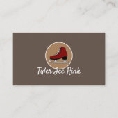 アイススケートロゴ、アイススケーター、アイススケートで滑るコーチ 名刺 (正面)