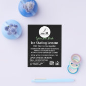 アイススケートロゴ、アイススケートで滑るレッスンズ広告ーズ チラシ (シングル)