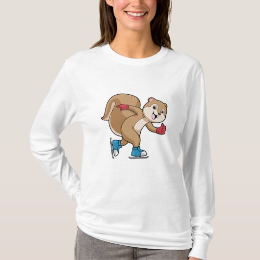 アイススケート付きリススケートで滑るアットアイス Tシャツ (正面)