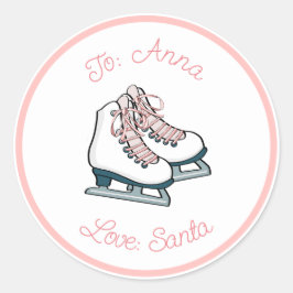 アイススケート姿スケーターカスタムラベルシール ラウンドシール