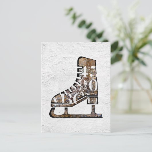 アイススケート葉書 – Mixed Media Art ポストカード (スタンド正面)