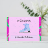 アイススケート誕生日パーティーの招待 招待状 (スタンド正面)