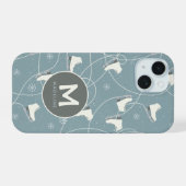 アイススケート&スノーフレークパーソナライズされた iPhone 15ケース (裏面横)