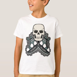 アイススケート ドクロ ジョリーロジャー 海賊旗 Tシャツ