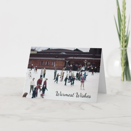 アイススケート, レトロアイススケートリンクの人々 冬 シーズンカード (正面)