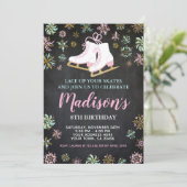 アイススケート、冬のワンダーランド、黒板 招待状 (スタンド正面)