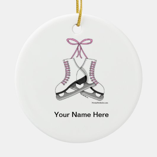 アイススケート – 女性 セラミックオーナメント (正面)