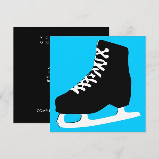 アイススケート 招待状 (正面/裏面)