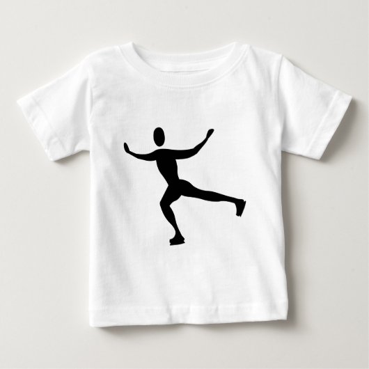 アイススケート - 黒 ベビーTシャツ (正面)