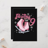 アイススケート 9歳の誕生日 女の子 カード (正面/裏面インサイチュ)