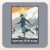 アイススケート- PLMのオリンピック広告宣伝ポスター スクエアペーパーコースター (正面)