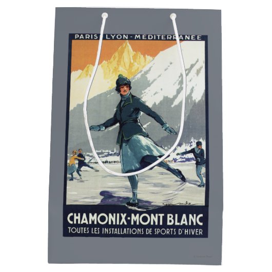 アイススケート- PLMのオリンピック広告宣伝ポスター ミディアムペーパーバッグ (裏面)