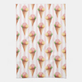 アイスストライプのクリーム模様 キッチンタオル (縦)