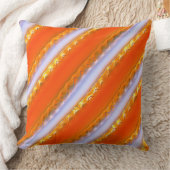 アイスストライプの広いスタイルから黄色がかったオレンジ色のレース クッション (ブランケット)