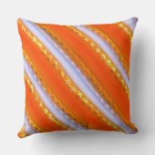 アイスストライプの広いスタイルから黄色がかったオレンジ色のレース クッション (裏面)