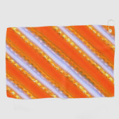 アイスストライプの広いスタイルから黄色がかったオレンジ色のレース ゴルフタオル (横)