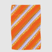アイスストライプの広いスタイルから黄色がかったオレンジ色のレース ゴルフタオル (正面)
