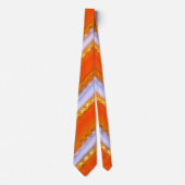 アイスストライプの広いスタイルから黄色がかったオレンジ色のレース ネクタイ (正面)