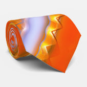 アイスストライプの広いスタイルから黄色がかったオレンジ色のレース ネクタイ (ロール)
