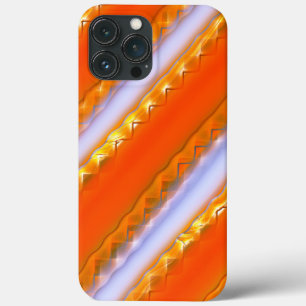 アイスストライプの広いスタイルから黄色がかったオレンジ色のレース iPhone 13 PRO MAXケース