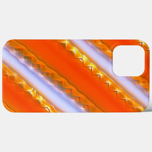 アイスストライプの広いスタイルから黄色がかったオレンジ色のレース Case-Mate iPhoneケース (裏面 (横))