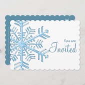 アイススノーフレークウィンターディナーパーティの招待状1 招待状 (正面/裏面)