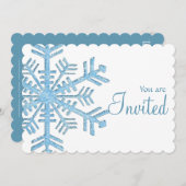 アイススノーフレークウィンターディナーパーティの招待状2 招待状 (正面/裏面)