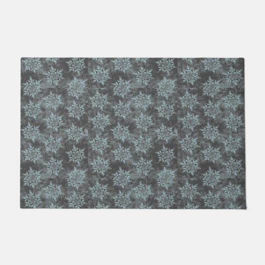 アイススノーフレークスノーフレークデザイン ドアマット (正面)