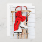 アイススファッションドケートの古いスレッド シーズンポストカード (正面/裏面)