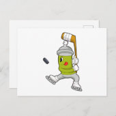 アイススプレー アイスホッケー アイスホッケーのスティック ポストカード (正面/裏面)