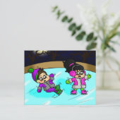 アイススリップまたは滑ることズ ポストカード (スタンド正面)