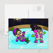 アイススリップまたは滑ることズ ポストカード (正面/裏面)