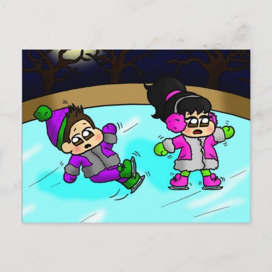 アイススリップまたは滑ることズ ポストカード (正面)