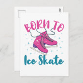 アイスス生まれケートかわいい姿スケートで滑るスケーター ポストカード (正面/裏面)