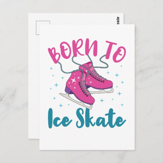 アイスス生まれケートかわいい姿スケートで滑るスケーター ポストカード (正面/裏面)