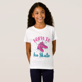 アイスス生まれケートかわいい姿スケートで滑るスケーター Tシャツ (正面フル)