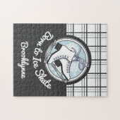 アイスス生まれケートへ – タータンチェックスノーフレーク氷スケートで滑る ジグソーパズル (横)