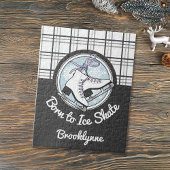 アイスス生まれケートへ – タータンチェックスノーフレーク氷スケートで滑る ジグソーパズル