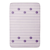 アイスタイリッシュジゴの花、赤面、バイオレットストライプの バスマット (正面縦)