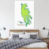 アイスタロイ・ファロー諸島の地図 キャンバスプリント (インサイチュ (寝室))