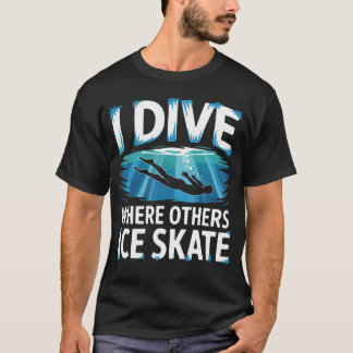 アイスダイビング ラバー 凍った湖 ダイブ スキューバ Tシャツ