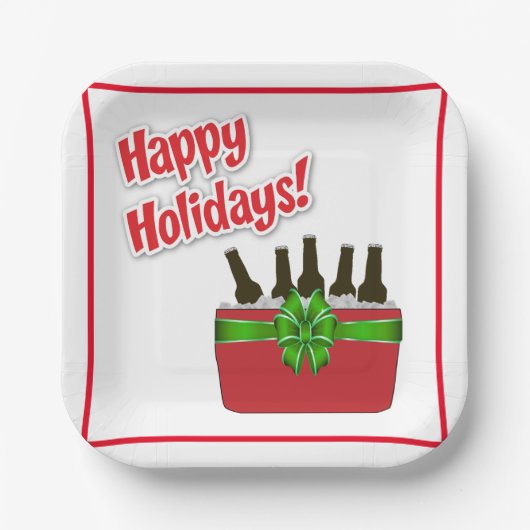 アイスチェストビールハクールップホリデー ペーパープレート (正面)