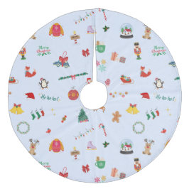 アイスティブルーサンタクロース雪だるまクリスマス フリース ツリースカート