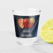 アイスティルロック金ゴールドグリッターレッドバルーン誕生日 ショットグラス (正面)