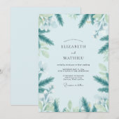 アイスティールと常緑のユーカリの結婚式 招待状 (正面/裏面)