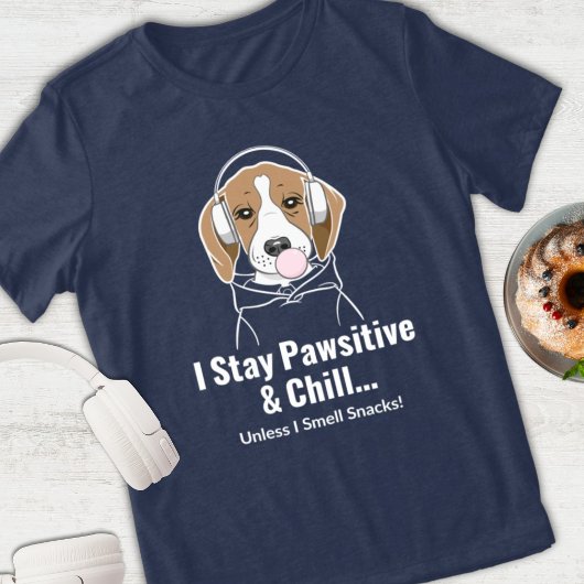 アイステイポーシティブアンドチルベーグルおもしろい犬 トライブレンドTシャツ