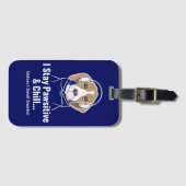 アイステイポーシティブアンドチルベーグルおもしろい犬 ラゲッジタグ (正面横)